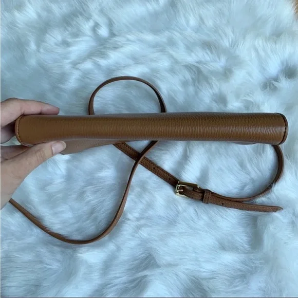 Tory Burch Robinson Pebbled Crossbody Like New Leather Tan Wallet Bag - Picture 7 of 9